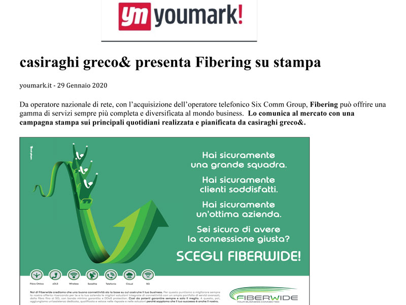 CASIRAGHI GRECO& PRESENTA FIBERING SU STAMPA